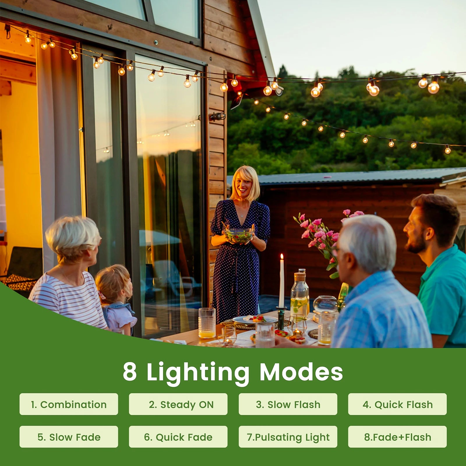 Create Magical Nights with Waterproof G40 Solar String Lights – Easy, Stylish, Reliable!