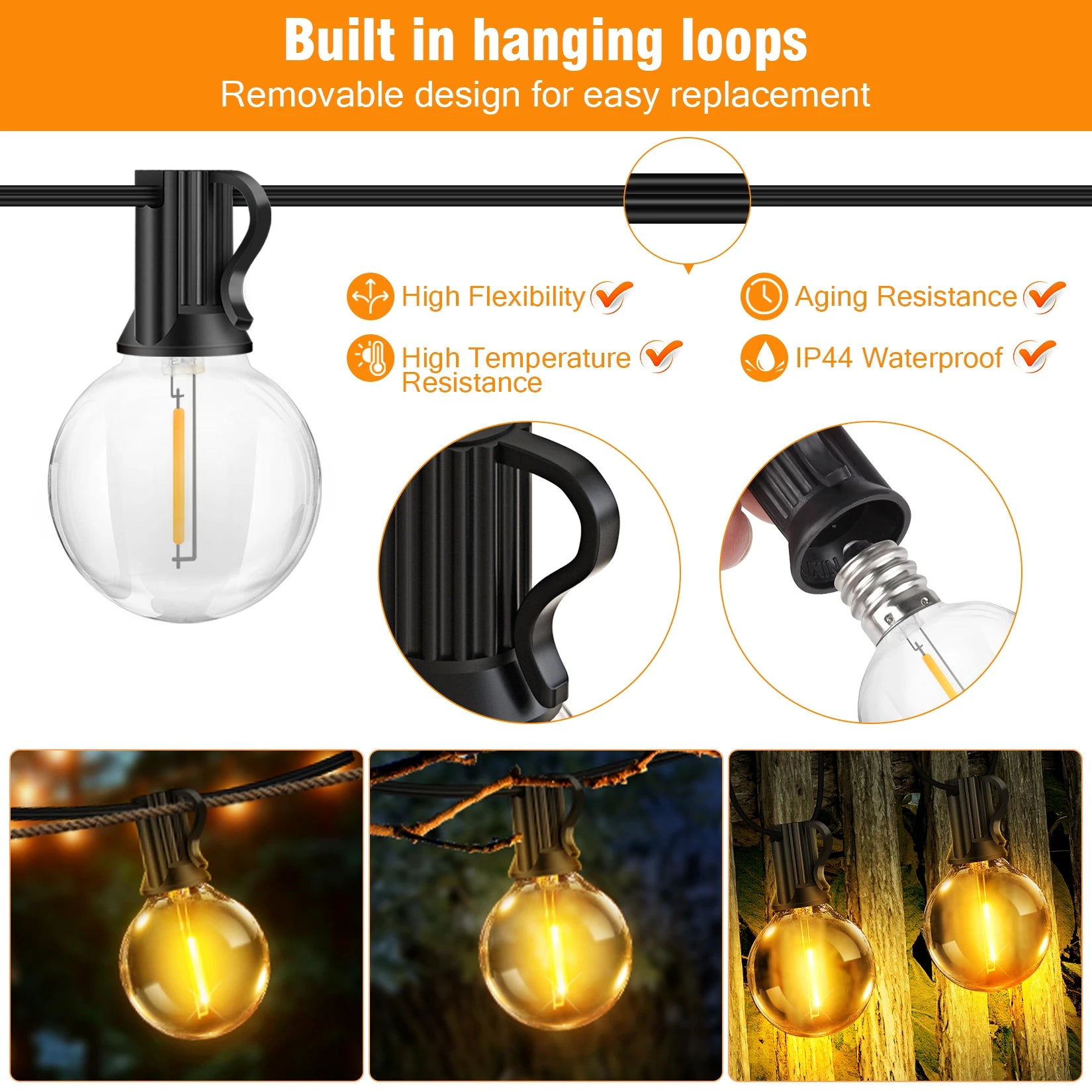 Create Magical Nights with Waterproof G40 Solar String Lights – Easy, Stylish, Reliable!