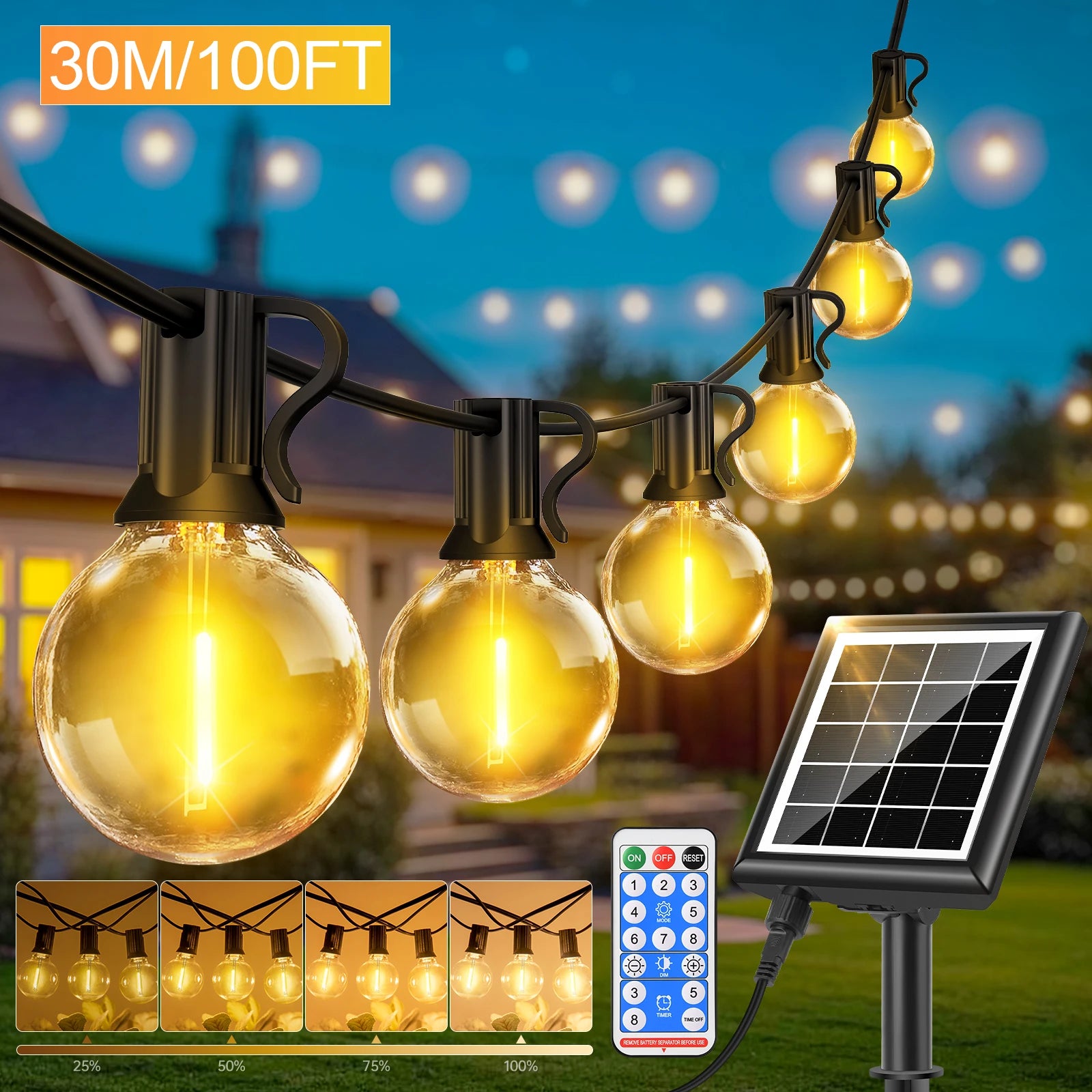 Create Magical Nights with Waterproof G40 Solar String Lights – Easy, Stylish, Reliable!