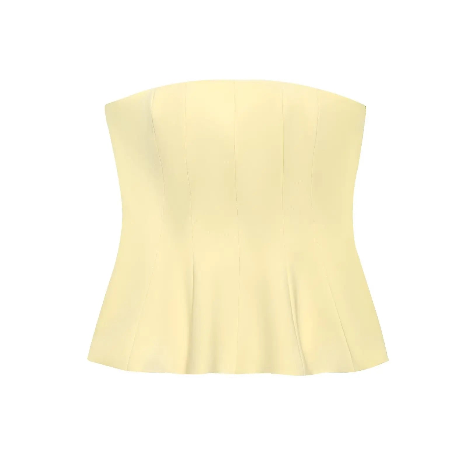TRAFZA Sexy Butter Yellow Cami Ruffles Tube Tops Women Fashion 2025 Summer Strapless Y2K Girl Streetwear Tops Holiday Party Tops