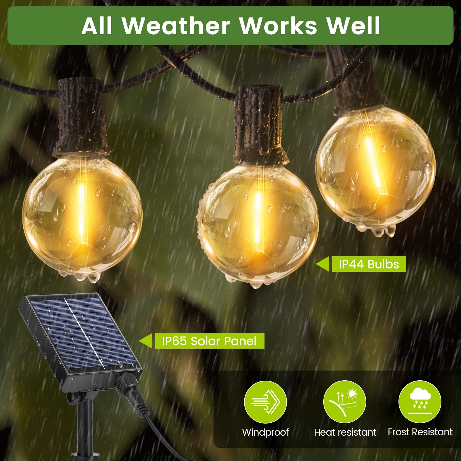 Create Magical Nights with Waterproof G40 Solar String Lights – Easy, Stylish, Reliable!