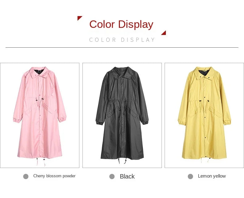 Women's Fashion Raincoat Waterproof Rain Poncho Cloak with Hood for Hiking Climbing and Touring