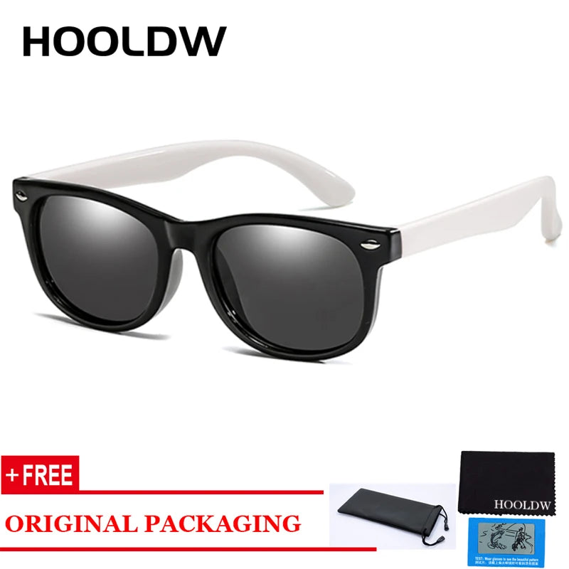 HOOLDW Polarized Children Sunglasses TR90 Boys Girls Kids Sun Glasses Silicone Safety Baby Glasses UV400 Eyewear oculos de sol