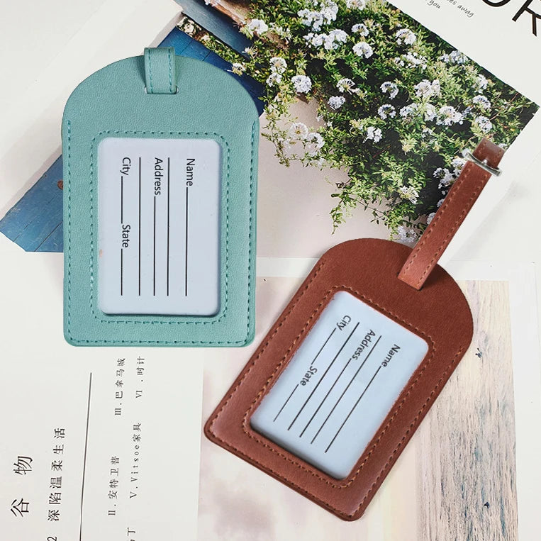 PU leather suitcase luggage tag tag bag pendant handbag travel accessory boarding tag portable tag name ID address
