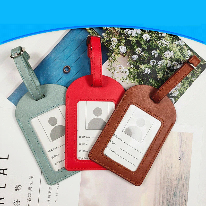 PU leather suitcase luggage tag tag bag pendant handbag travel accessory boarding tag portable tag name ID address