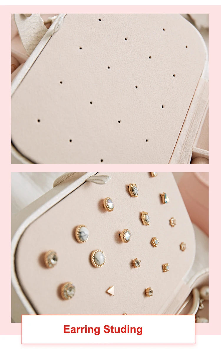 Jewelry Organizer Display Travel Jewelry Case Boxes Portable Jewelry Box Leather Storage Joyeros Organizador De Joyas