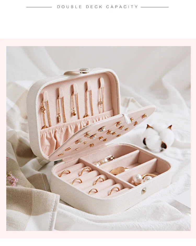 Jewelry Organizer Display Travel Jewelry Case Boxes Portable Jewelry Box Leather Storage Joyeros Organizador De Joyas
