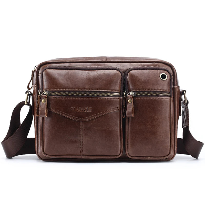 New 2024 Men Genuine Leather Shoulder Bag Casual Leather Men's Pad Messenger Bag Male Business Crossbody Bag Hot Handbag for Men