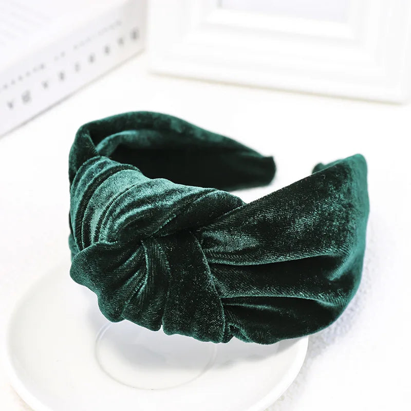 Knotted Velvet Bezel Women Headband Girls Fashion knit Hair Bands Soft Bath Hairband Headwear Hair Rubbers Elastic Hair Bands