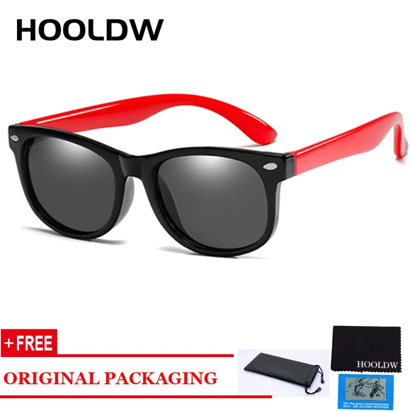 HOOLDW Polarized Children Sunglasses TR90 Boys Girls Kids Sun Glasses Silicone Safety Baby Glasses UV400 Eyewear oculos de sol