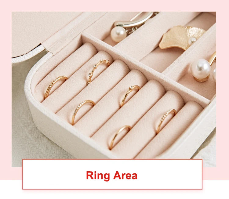 Jewelry Organizer Display Travel Jewelry Case Boxes Portable Jewelry Box Leather Storage Joyeros Organizador De Joyas