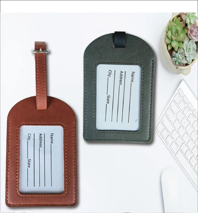 PU leather suitcase luggage tag tag bag pendant handbag travel accessory boarding tag portable tag name ID address