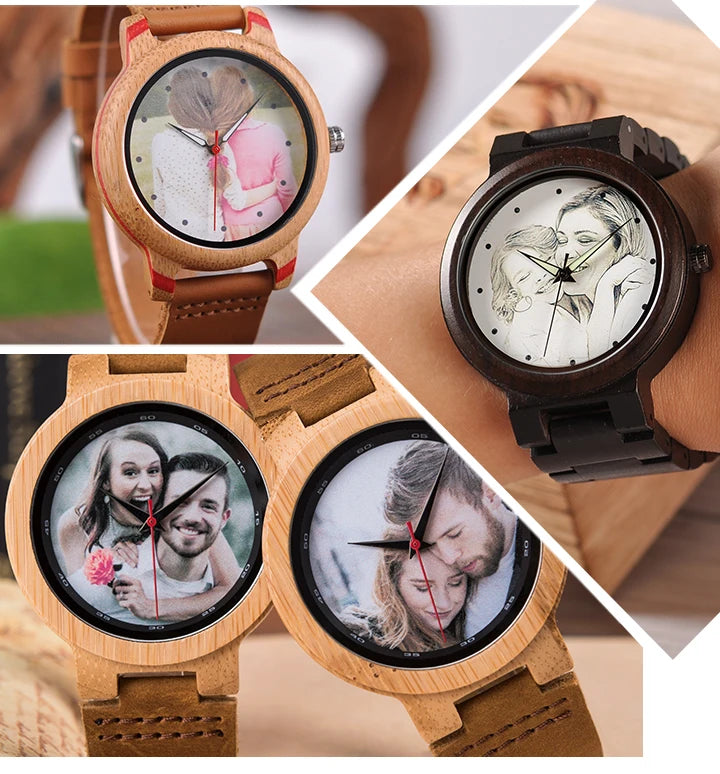 Personalized Gift Brand Logo MESSAGE Engraved Carved Laser Charge on Wood Watches Name Customize Service ONLY No Watch