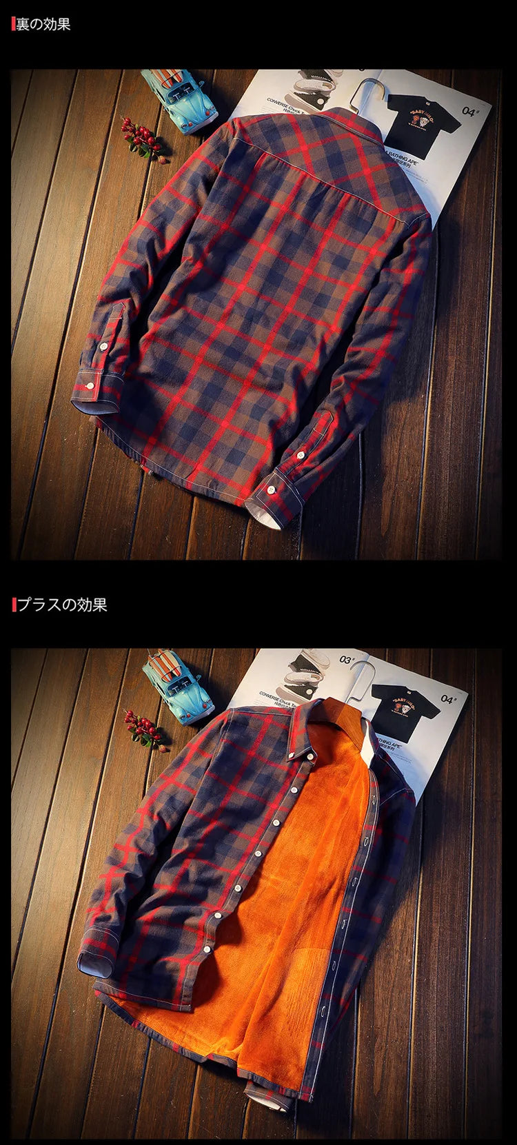 Camisa Masculina  Men Plaid Flannel Shirts Mens Casual Autumn Winter Spring Thick Warm Fleece Cotton Long Sleeve Shirt MCS06