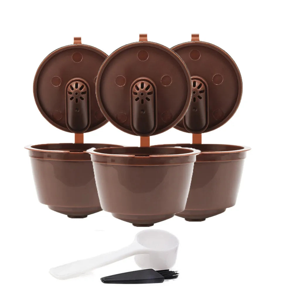 Icafilas Plastic Reusable Dolce Gusto Coffee Capsule Coffee Filters Pod Refillable Coffee Dripper Cup Cream Normal Coffee