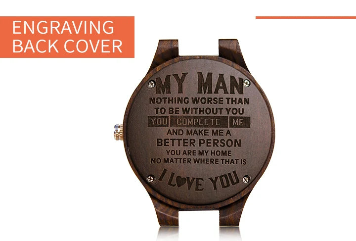 Personalized Gift Brand Logo MESSAGE Engraved Carved Laser Charge on Wood Watches Name Customize Service ONLY No Watch