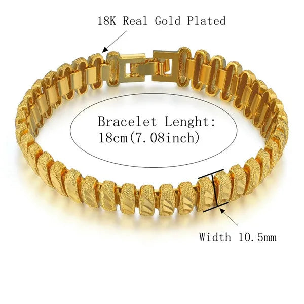 Male Bracelet Women Jewelry 12MM Pulseira Masculine Trendy Gold Color Chunky Chain Link Bracelet Wholesale Bileklik For Man P166