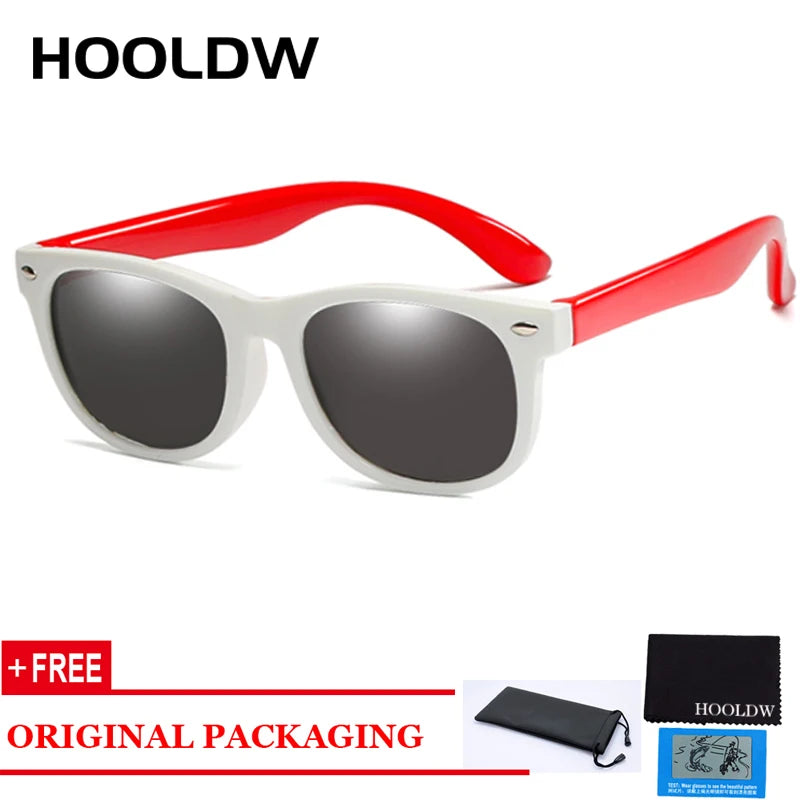 HOOLDW Polarized Children Sunglasses TR90 Boys Girls Kids Sun Glasses Silicone Safety Baby Glasses UV400 Eyewear oculos de sol