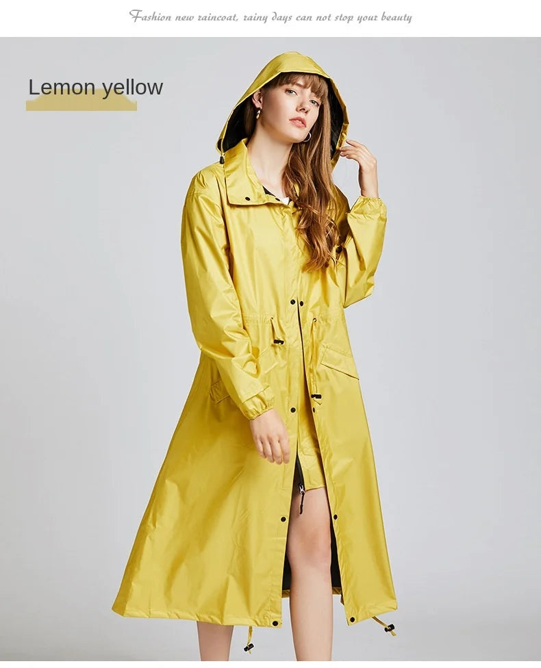 Women's Fashion Raincoat Waterproof Rain Poncho Cloak with Hood for Hiking Climbing and Touring