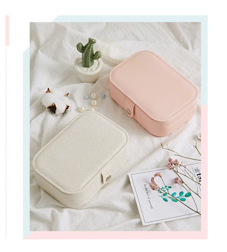 Jewelry Organizer Display Travel Jewelry Case Boxes Portable Jewelry Box Leather Storage Joyeros Organizador De Joyas