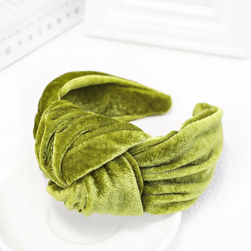 Knotted Velvet Bezel Women Headband Girls Fashion knit Hair Bands Soft Bath Hairband Headwear Hair Rubbers Elastic Hair Bands