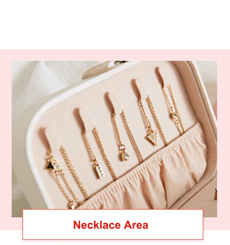 Jewelry Organizer Display Travel Jewelry Case Boxes Portable Jewelry Box Leather Storage Joyeros Organizador De Joyas