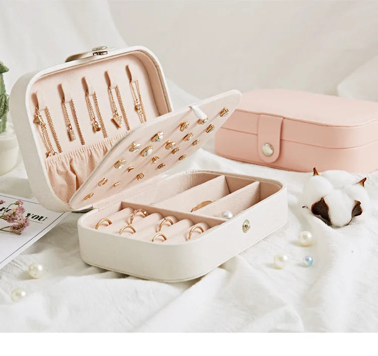 Jewelry Organizer Display Travel Jewelry Case Boxes Portable Jewelry Box Leather Storage Joyeros Organizador De Joyas
