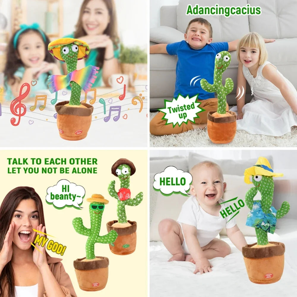 Kids Dancing Talking Intelligent Cactus Interactive Learning and Musical Toy for Kids To Dance Record and Speak with Fun