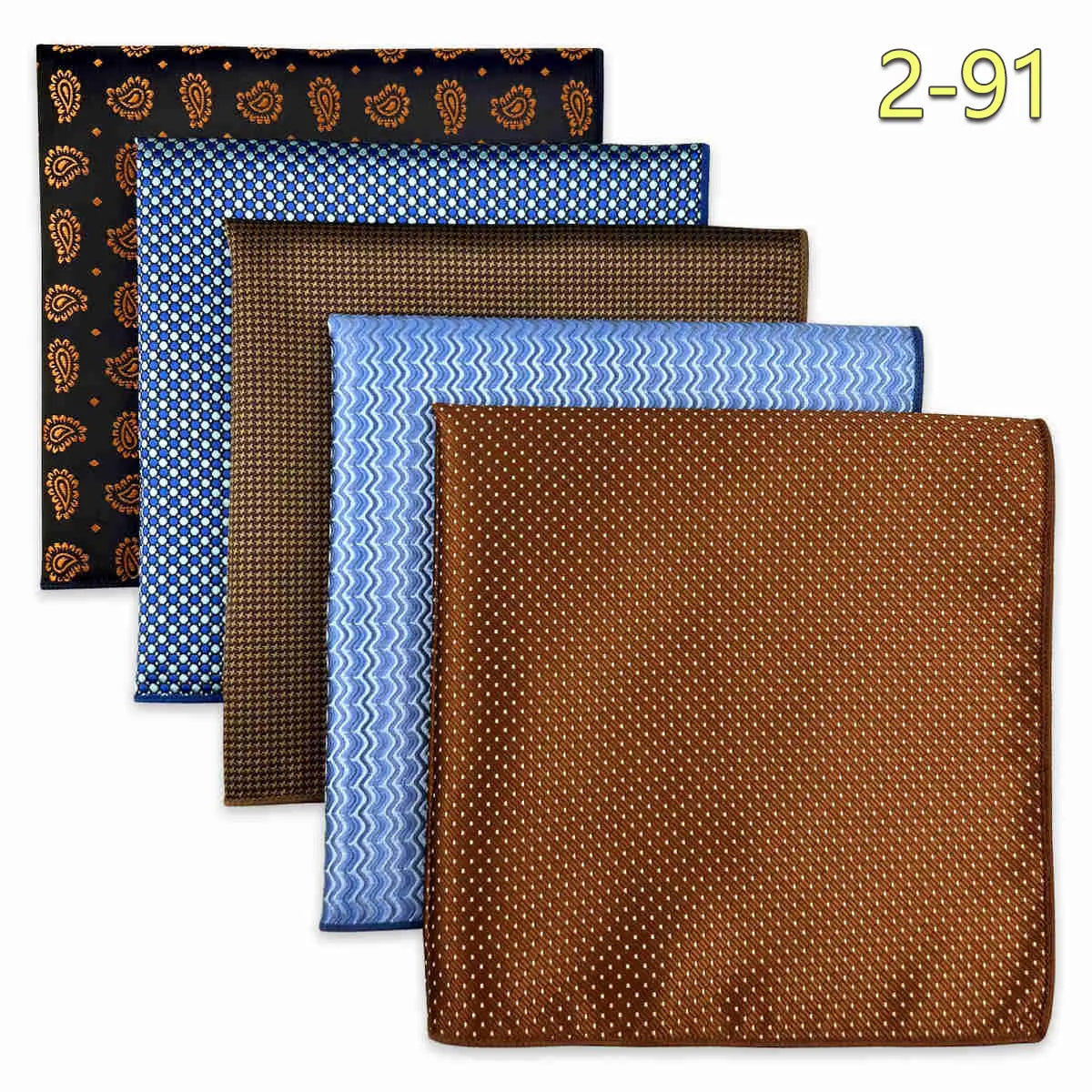 5 Pieces Colorful Assorted Mens Pocket Square Classic Handkerchief Set Gift