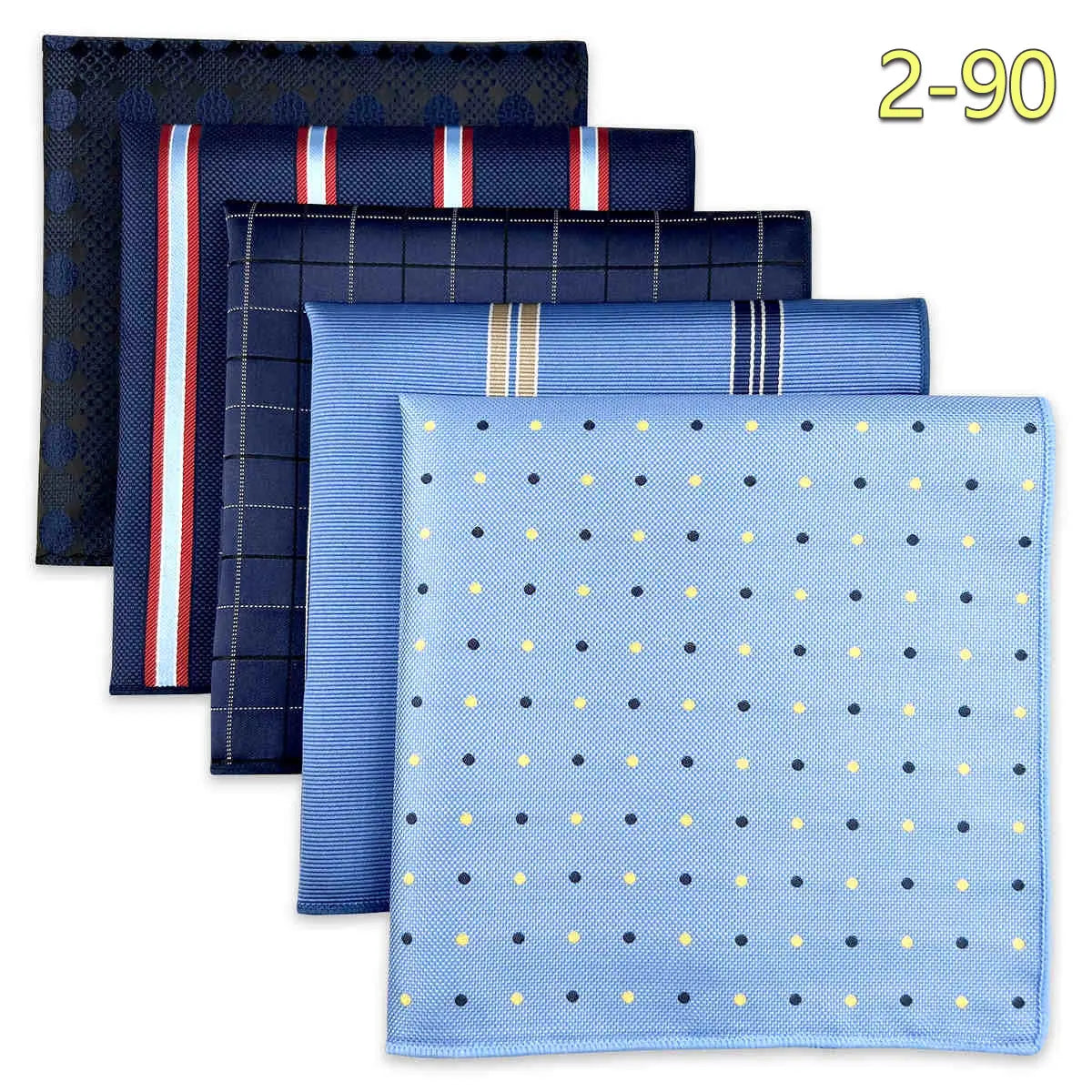 5 Pieces Colorful Assorted Mens Pocket Square Classic Handkerchief Set Gift