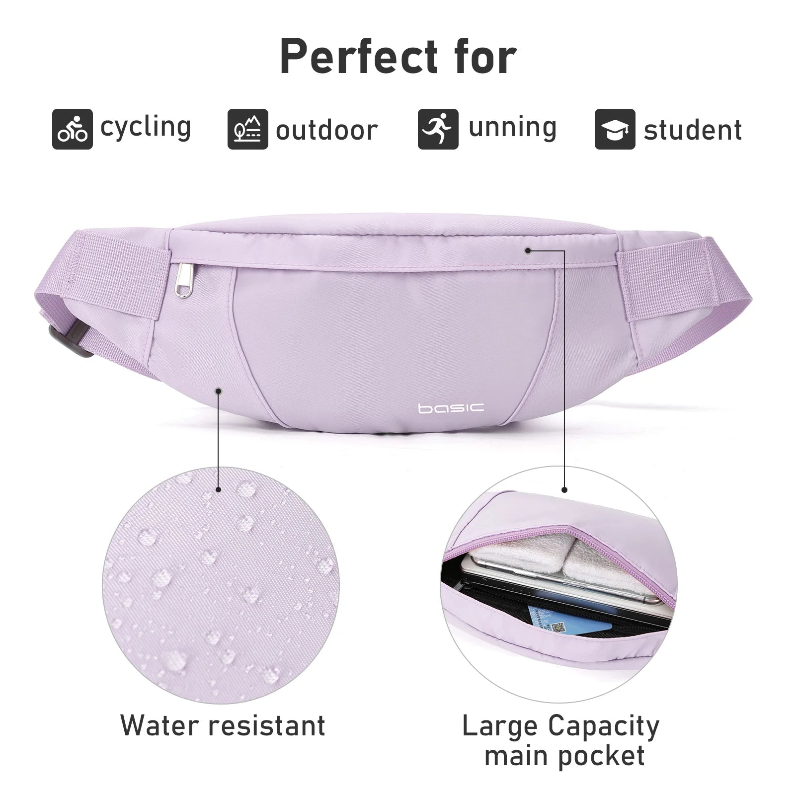 Fashion Running Waist Bag Waterproof Sports Belt Pouch Mobile Phone Case Cycling Bag Men Women Fanny Pack Gym Running Jogging Ba
