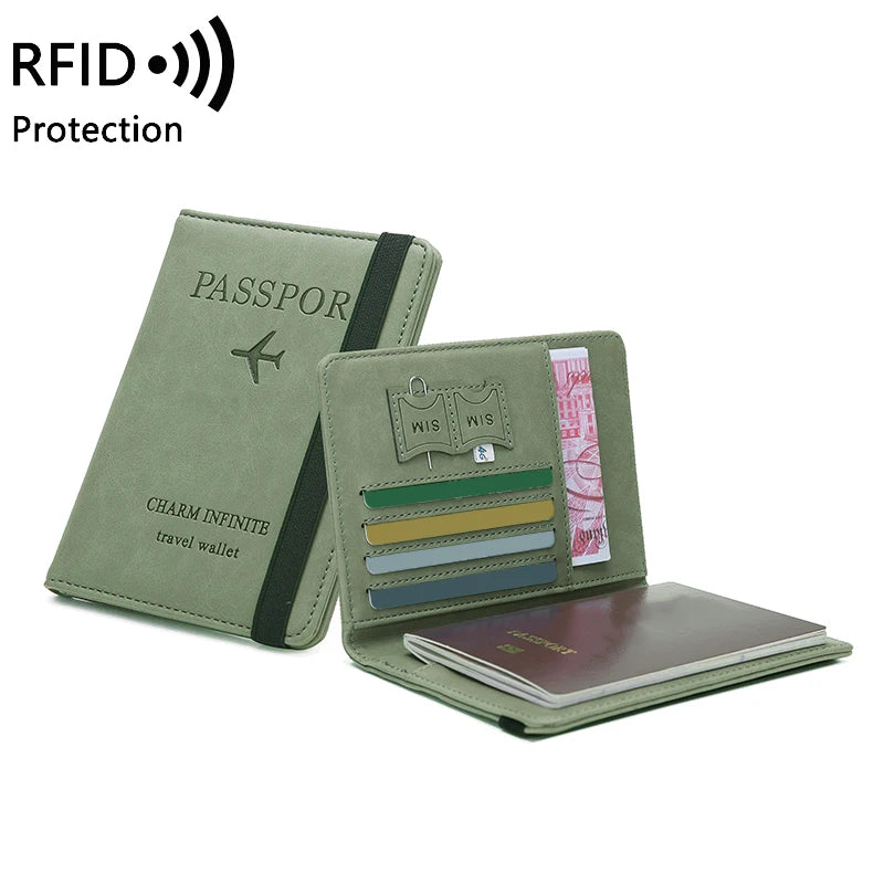 RFID anti-theft brush passport bag ticket document storage bag simple fashion card bag multi-functional travel passport holder