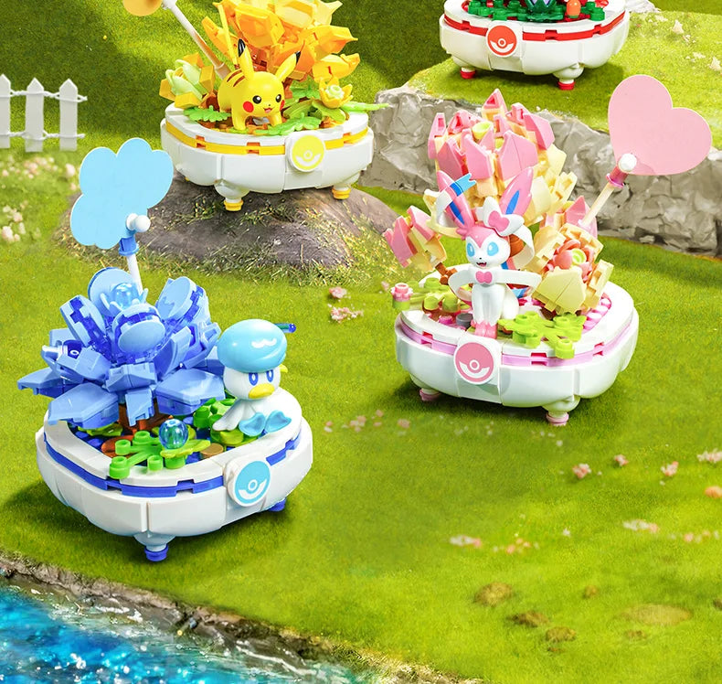 Keeppley Building Blocks Pokemon Toys Pikachu Sylveon Togepi Sprigatito Fuecoco Building Blocks  Children's Birthday Gift ﻿