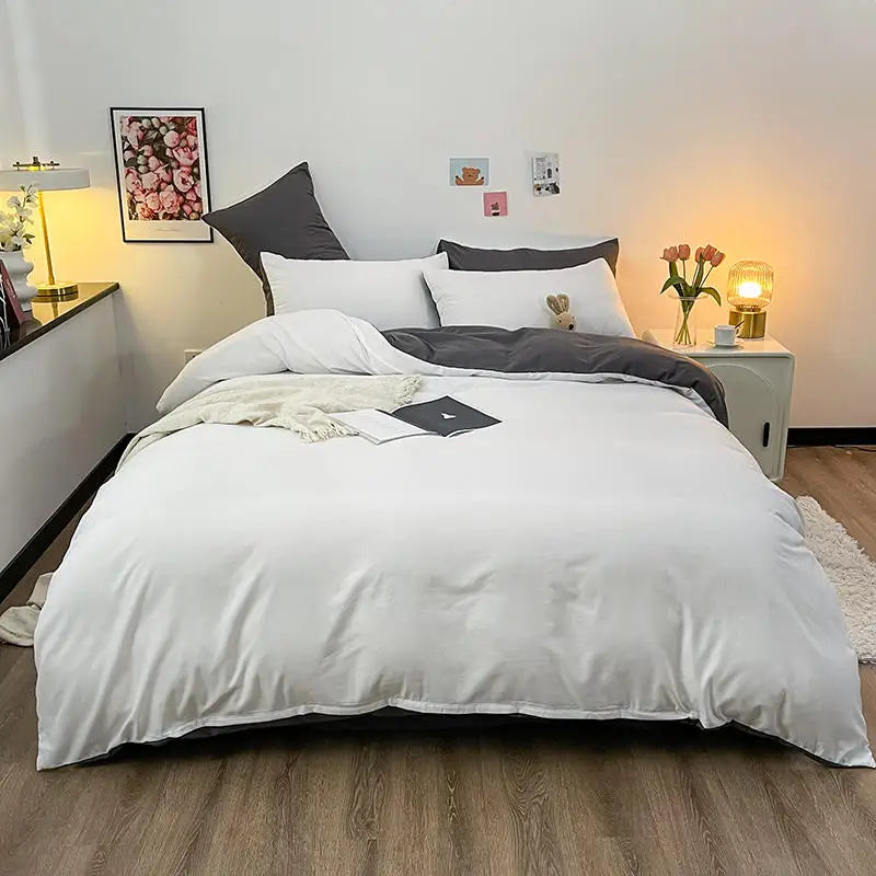 Bonenjoy 1 pc housse de couette  Dark Gray Color Duvet Cover Double Size funda nordica cama 150 Queen/King Size Bed Cover