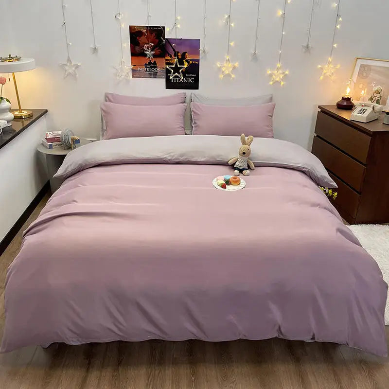 Bonenjoy 1 pc housse de couette  Dark Gray Color Duvet Cover Double Size funda nordica cama 150 Queen/King Size Bed Cover