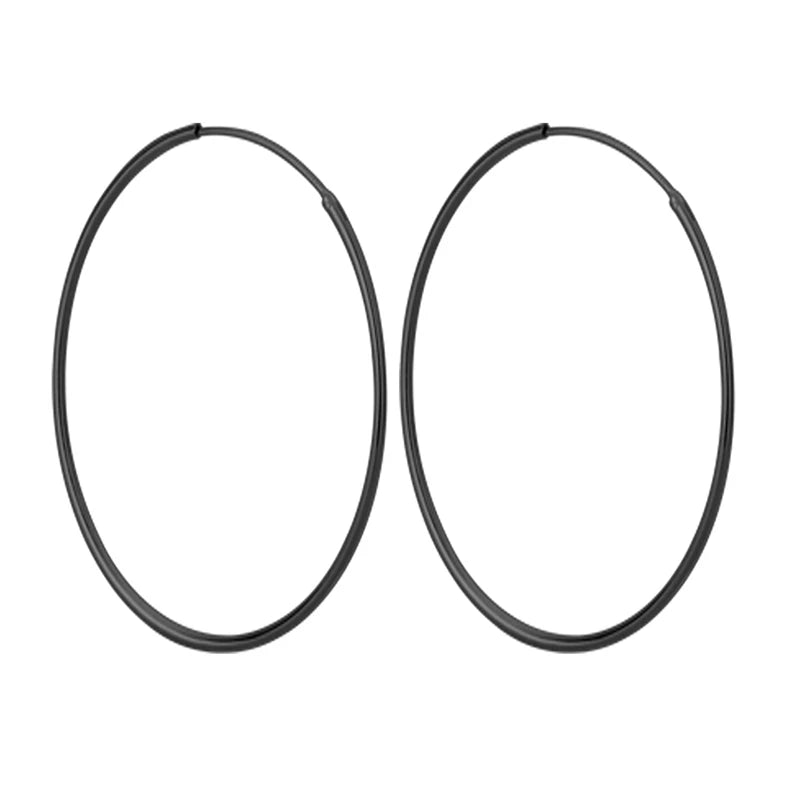 Real 925 Sterling Silver 1.2/1.5mm Wire Diameter Large Round Hoop Earrings for Women Classic Fine Jewelry Minimalist Accessories