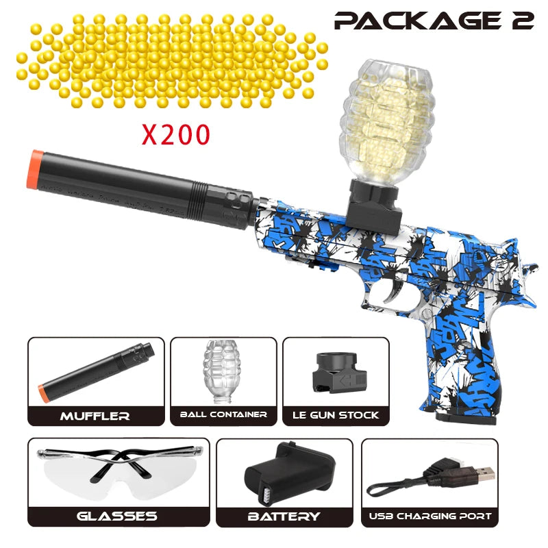 G18.Electric Gel Ball Blaster Toy Gun, High-Speed Rechargeable, Summer Outdoor Fun, Family Pool/BBQ Games