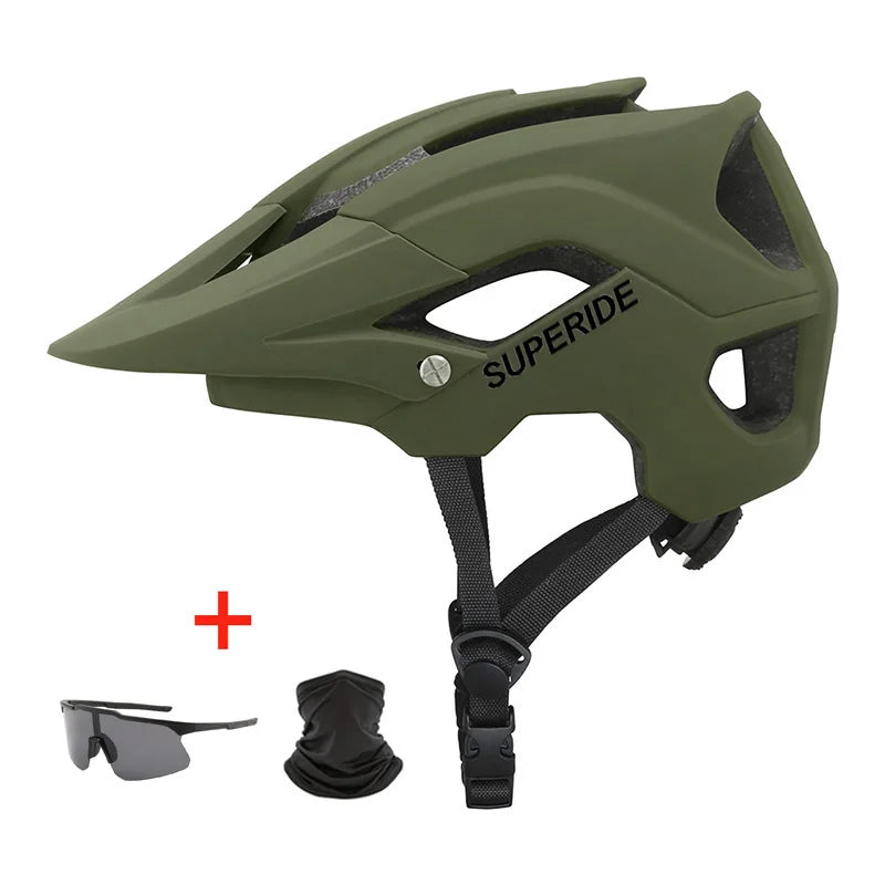 SUPERIDE In-mold DH MTB Bicycle Helmet Sports Anti-impact Road Mountain Bike Helmet Men Women Riding Cycling Helmet