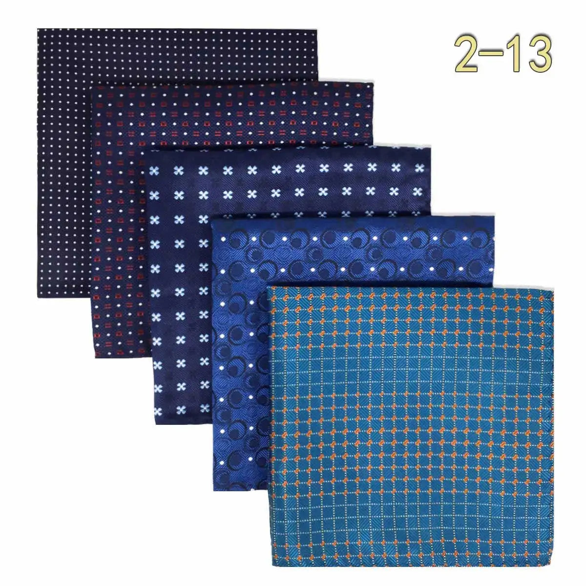 5 Pieces Colorful Assorted Mens Pocket Square Classic Handkerchief Set Gift