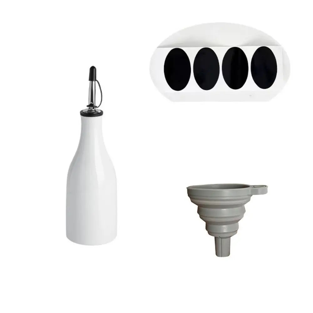 Reduce Oxidation Ceramic Olive Oil Dispenser Bottle Empty Modern Design Opaque Oil Cruet with Label Stickers Leak-proof