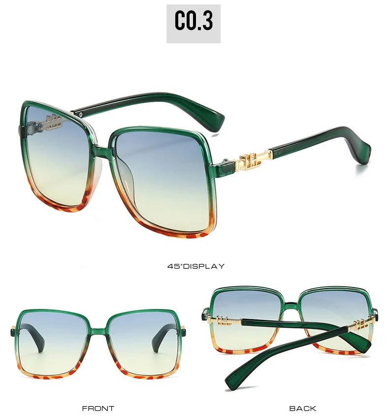 New Oversized Rectangle Sunglasses Women's Fashion Square Sun Glasses Men's Classic Vintage Eyewear UV400 Oculos De Sol