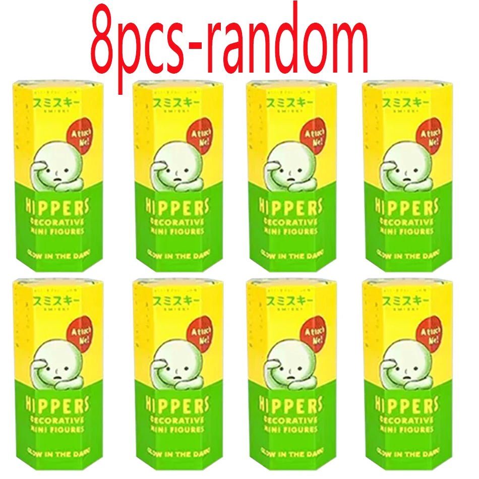 8pcs SMISKI Life Series Glow-in-the-dark Doll Blind Box Corner Decorative Tabletop Model Christmas Toy Fans Surprise Gifts
