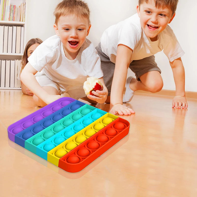 Push Pop Bubble Fidget Sensory Toy Stress Relief Toys Pack for Kids Adults Rainbow Anti-Anxiety Tools Office Stress Relief Toys