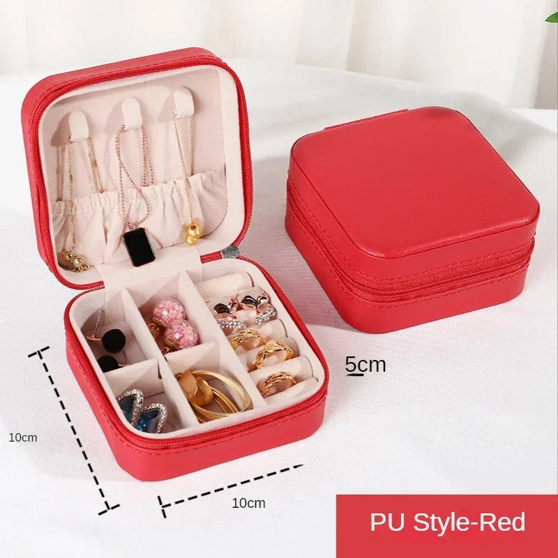 Jewelry Organizer Display Travel Jewelry Case Boxes Portable Jewelry Box Leather Storage Joyeros Organizador De Joyas