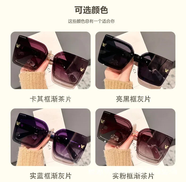 New Cool Rimeless Polarized Sunglasses Women Oversized Square Sun Glasses Ladies UV400 Classic Goggle Oculos De Sol Feminino
