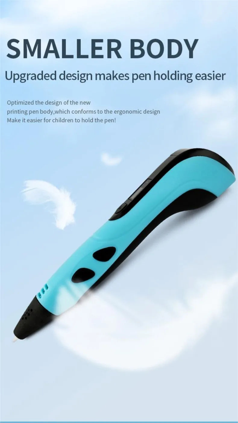 3D Printing Pen With LED Display 3D Pen Set for Kids Filament Children USB Drawing Tool Drawing Toy DIY Christmas Birthday Gift