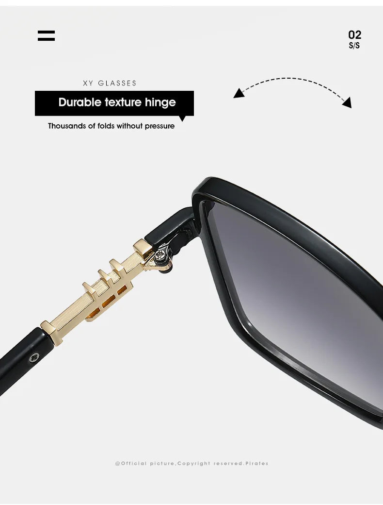New Oversized Rectangle Sunglasses Women's Fashion Square Sun Glasses Men's Classic Vintage Eyewear UV400 Oculos De Sol