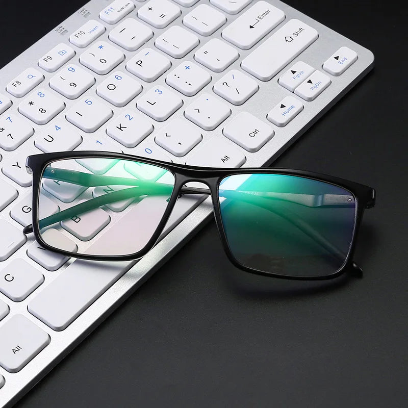 Blue Light Glasses Unisex - UV Protection Oversized Frame Al-Mg Lightweight for PC & Driving, Anti Radiation HD Goggles CE FDA