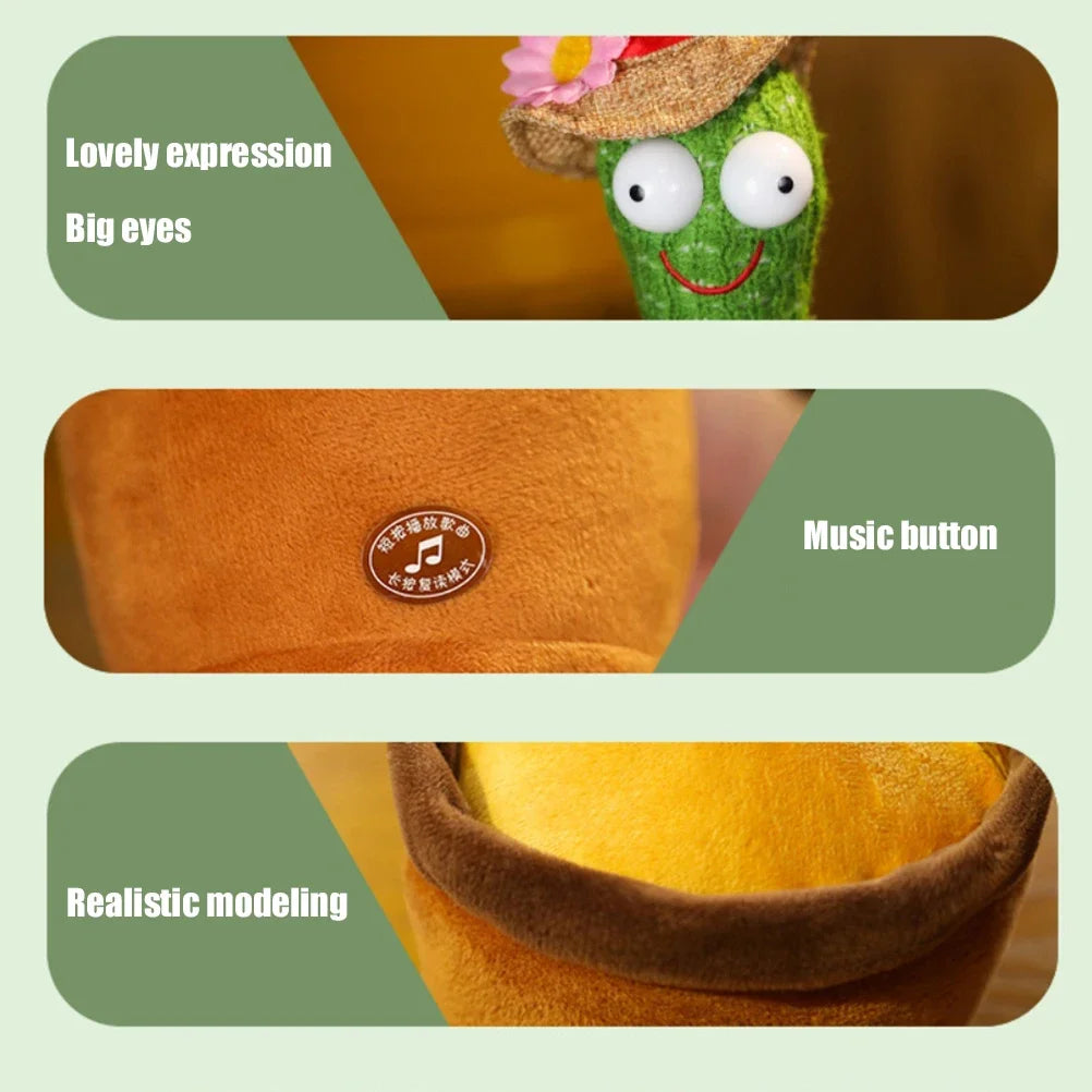 Kids Dancing Talking Intelligent Cactus Interactive Learning and Musical Toy for Kids To Dance Record and Speak with Fun