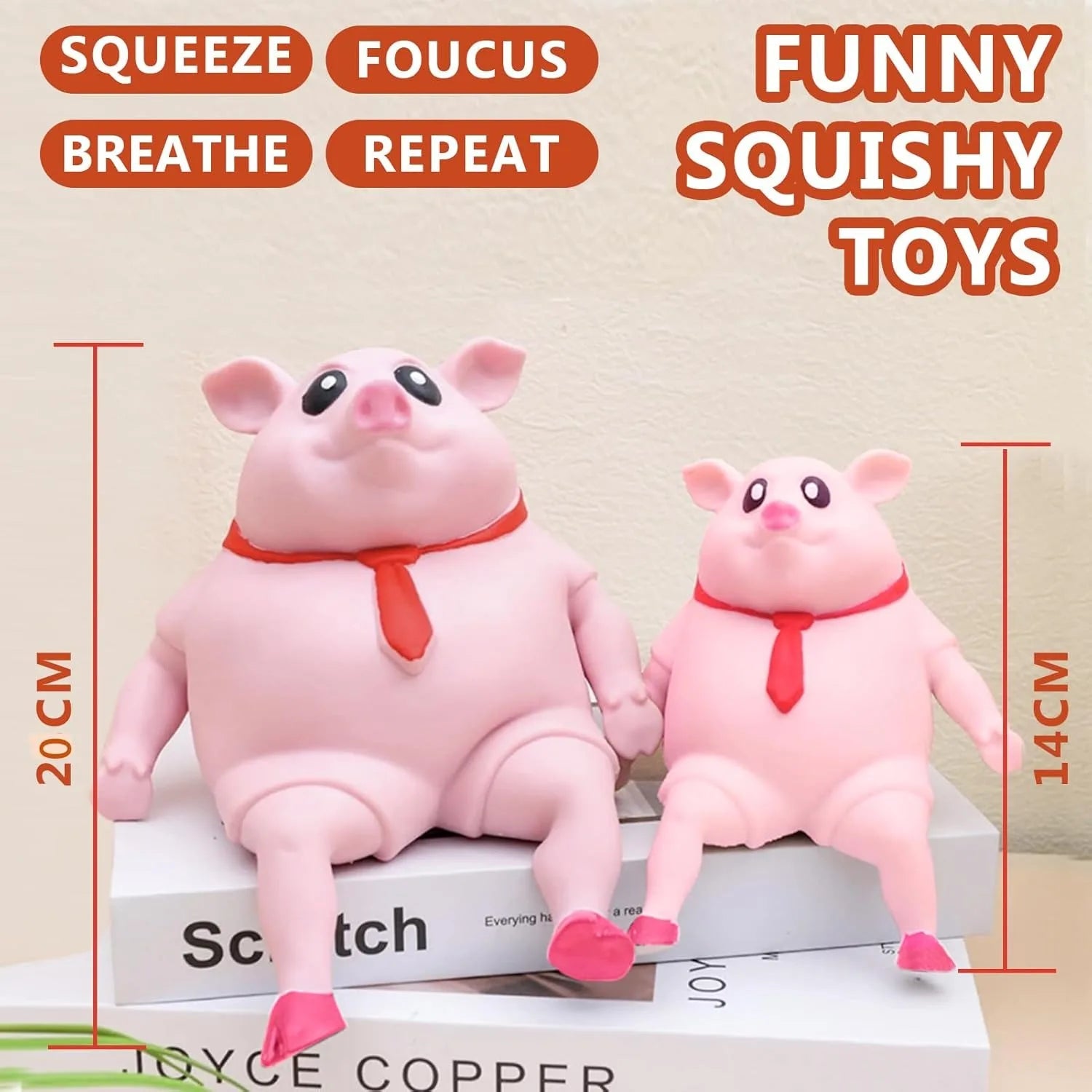 Cute Squishy Pig Stress Relief Pig Squeeze Toys to Anxiety, Funny Stretch Animal Splat Toys for Autism & ADHD Decompression Toy